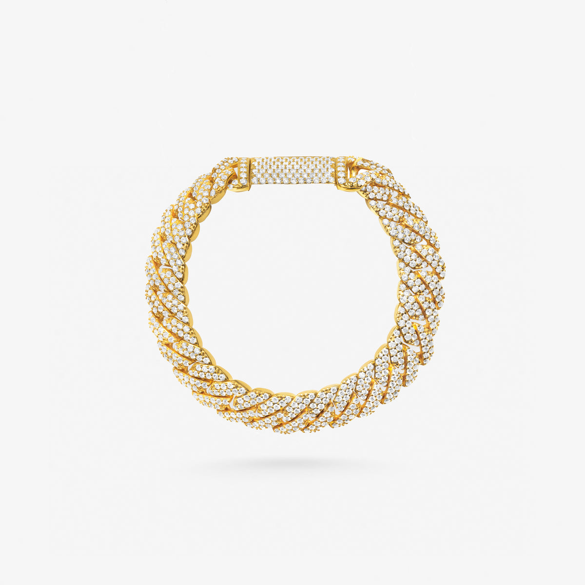 Peter Marco 18k yellow gold round cut diamond braided link bracelet
