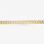 Peter Marco 18k yellow gold round cut diamond Cuban link bracelet, detail view