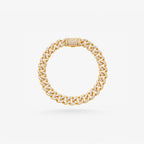 Peter Marco 18k yellow gold round cut diamond Cuban link bracelet