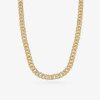 Peter Marco 18k yellow gold round cut diamond Cuban link necklace