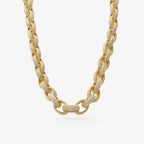 Peter Marco 18k yellow gold round cut diamond curb chain necklace