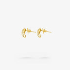 Peter Marco 18k yellow gold round cut diamond oval drop earrings, side view