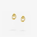 Peter Marco 18k yellow gold round cut diamond oval drop earrings