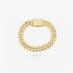 Peter Marco 18k yellow gold round cut diamond marquise link bracelet