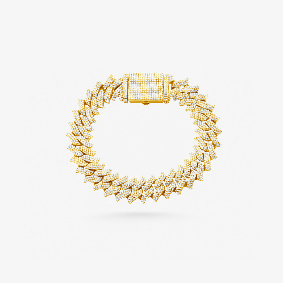Peter Marco 18k yellow gold round cut diamond marquise link bracelet