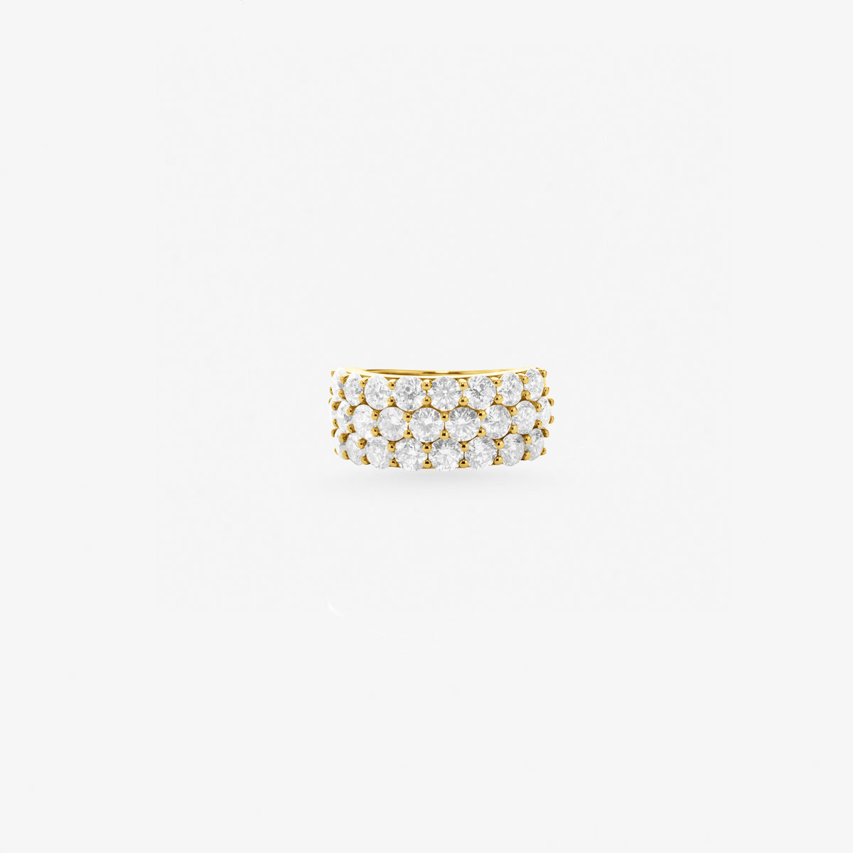 Peter Marco 18k yellow gold round cut diamond pavé band ring