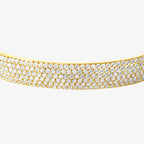 Peter Marco 18k yellow gold round cut diamond pavé bangle, detail view