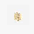 Peter Marco 18k yellow gold round cut diamond pavé wide band ring