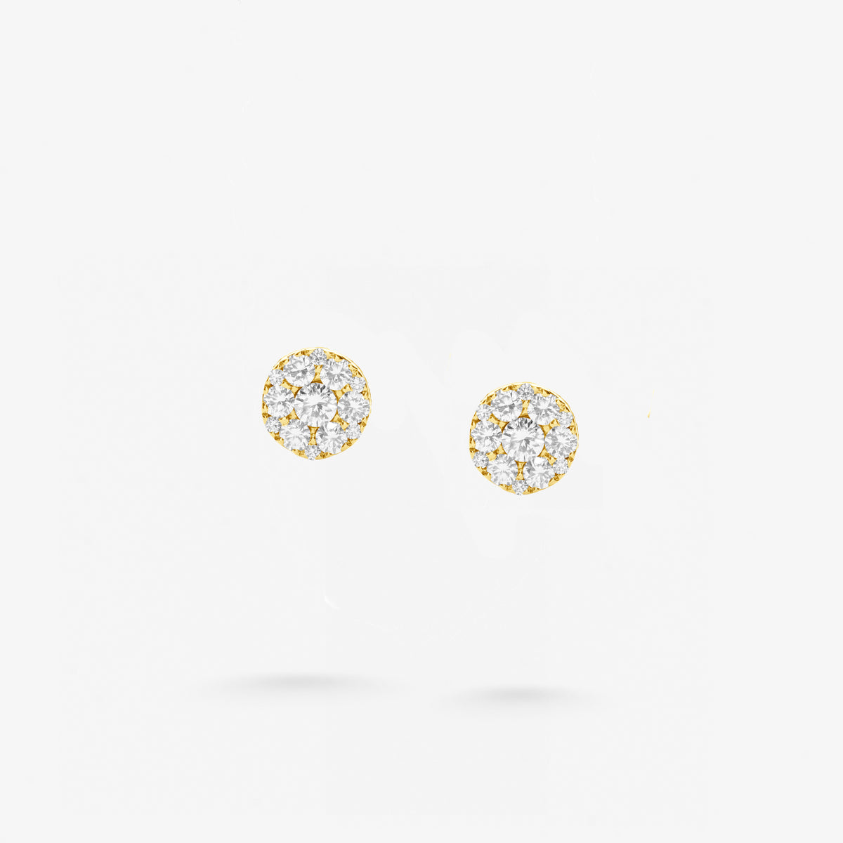 Peter Marco 18k yellow gold round cut diamond stud earrings