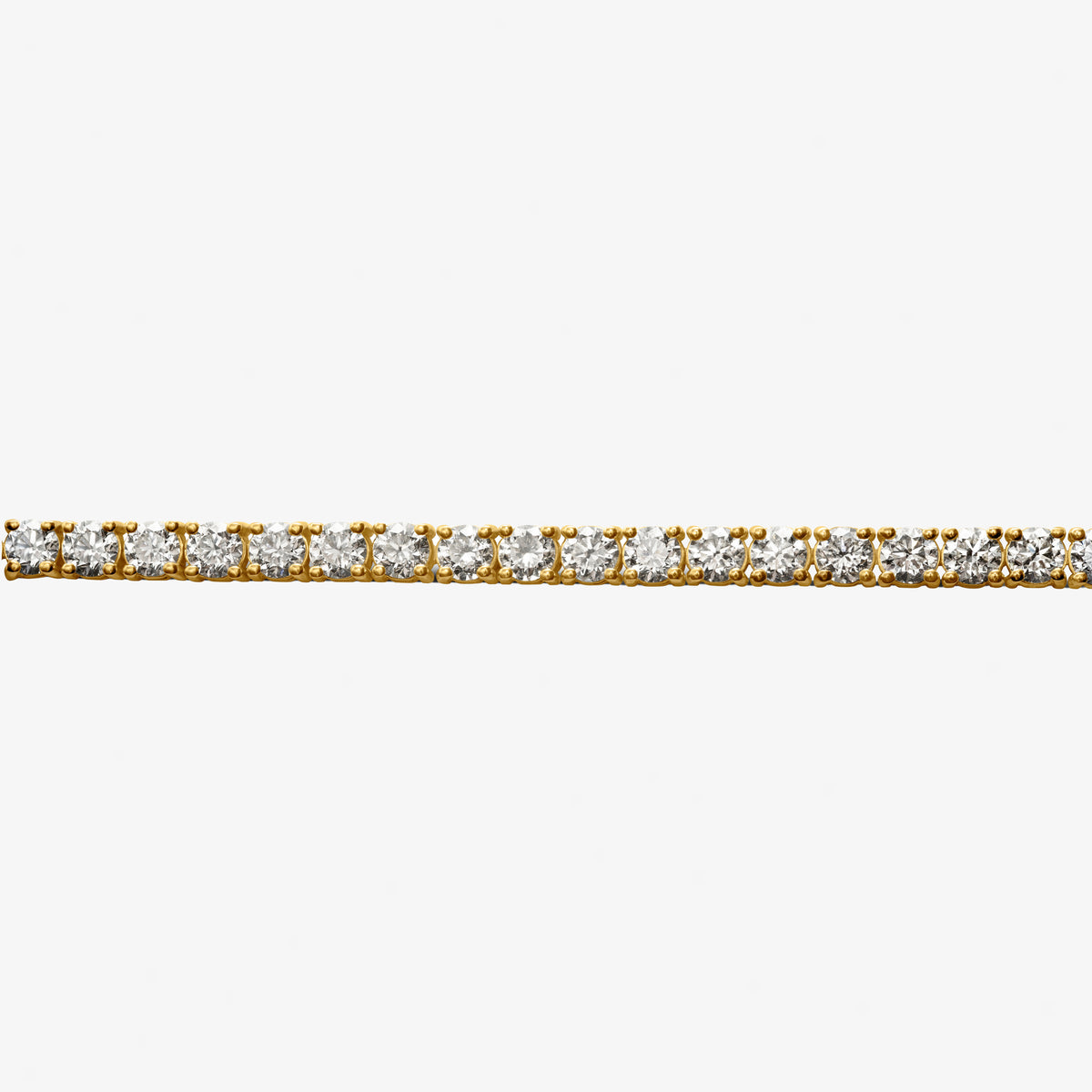 Peter Marco 18k yellow gold round cut diamond tennis bracelet, detail view
