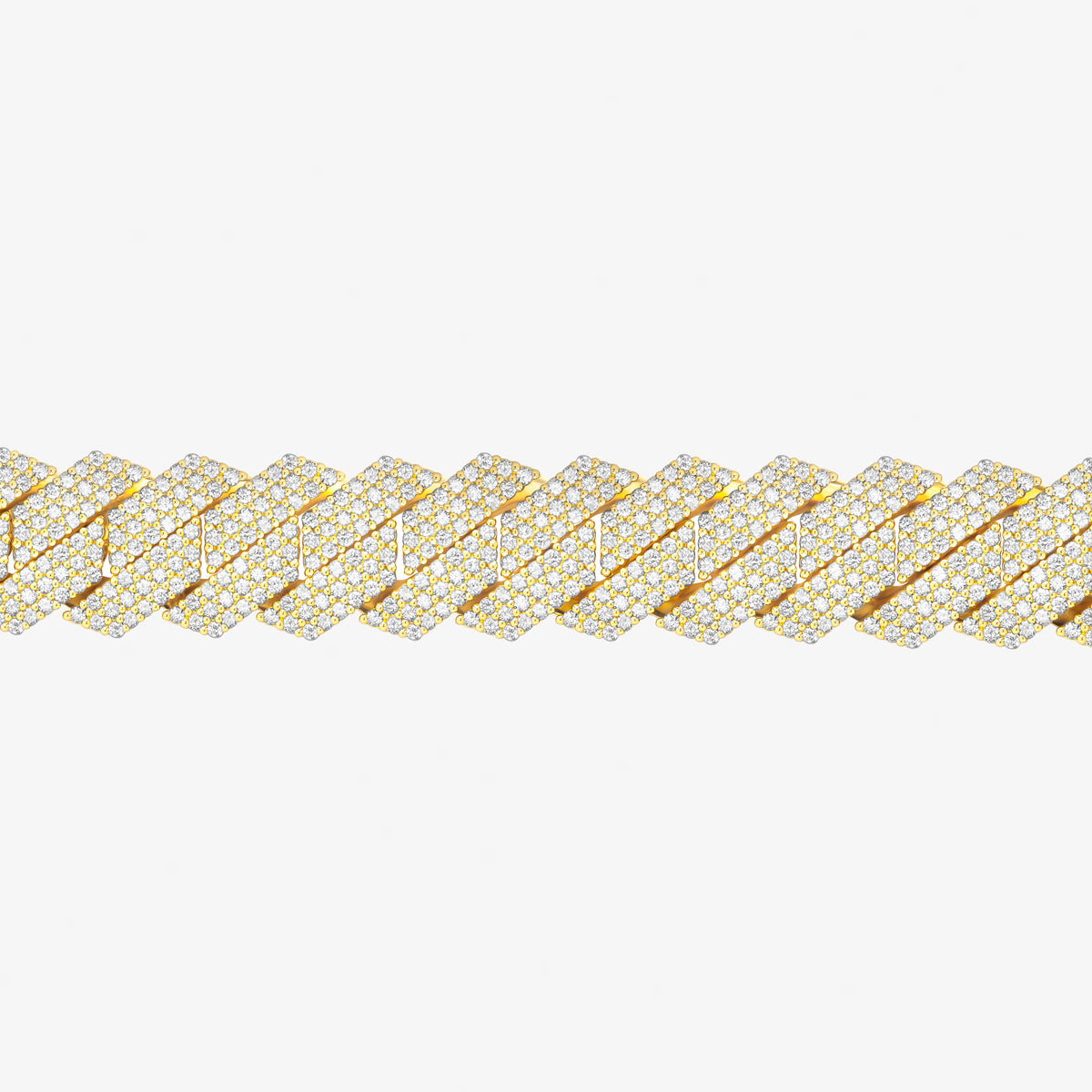 Peter Marco 18k yellow gold round cut diamond woven link bracelet, detail view
