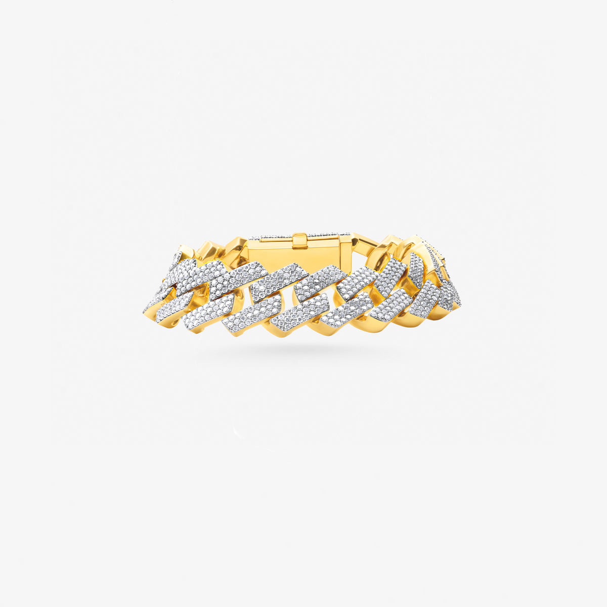 Peter Marco 18k yellow gold round cut diamond woven link bracelet