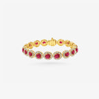 Peter Marco 18k yellow gold round cut ruby and diamond bracelet