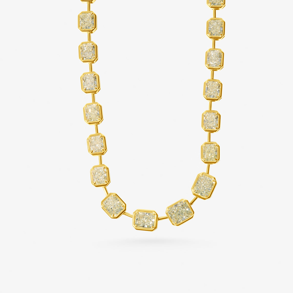 Peter Marco 18k yellow gold yellow cushion cut diamond necklace