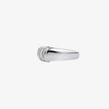 Peter Marco 18k white gold round cut and princess cut diamond ring side view