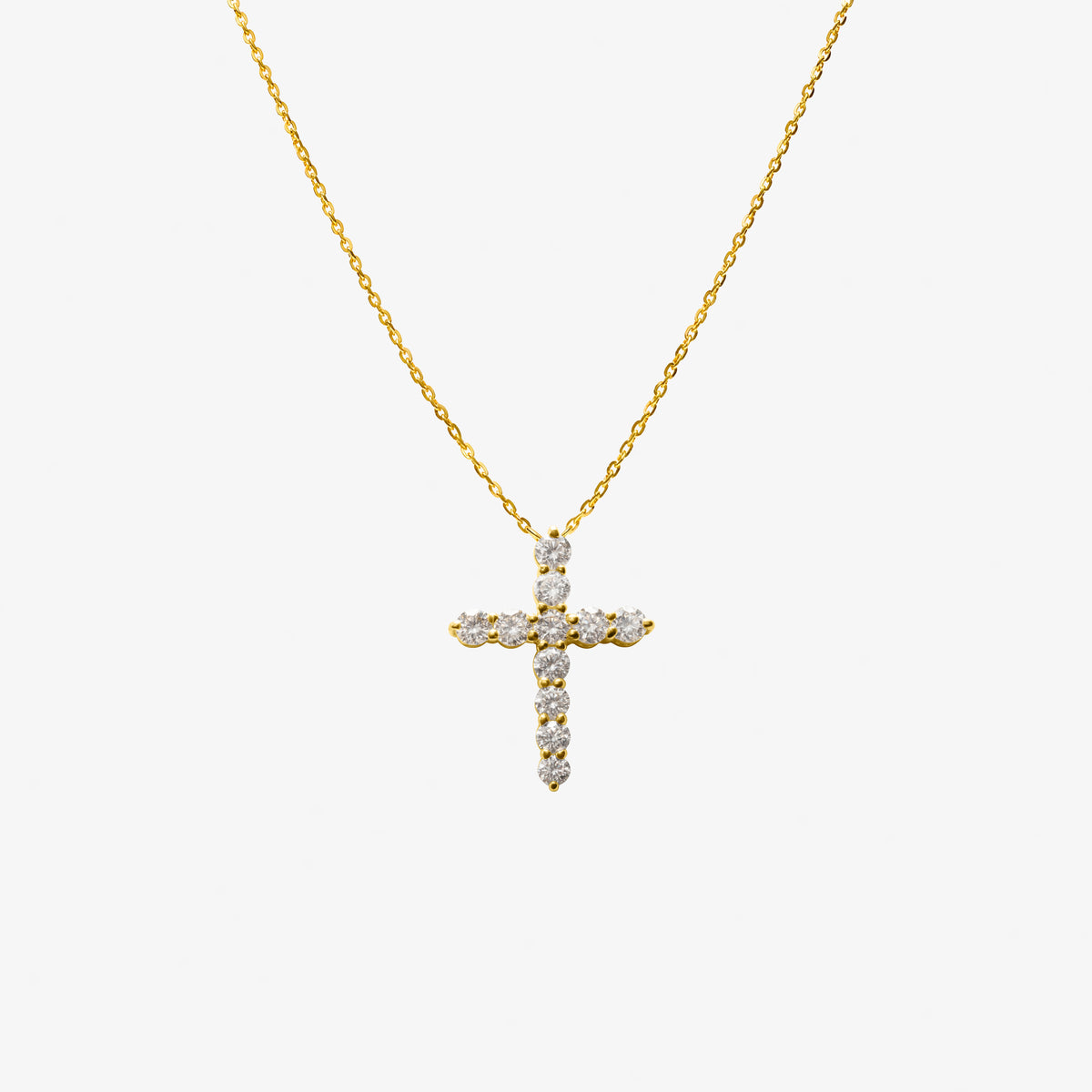 Round Diamond Cross Pendant