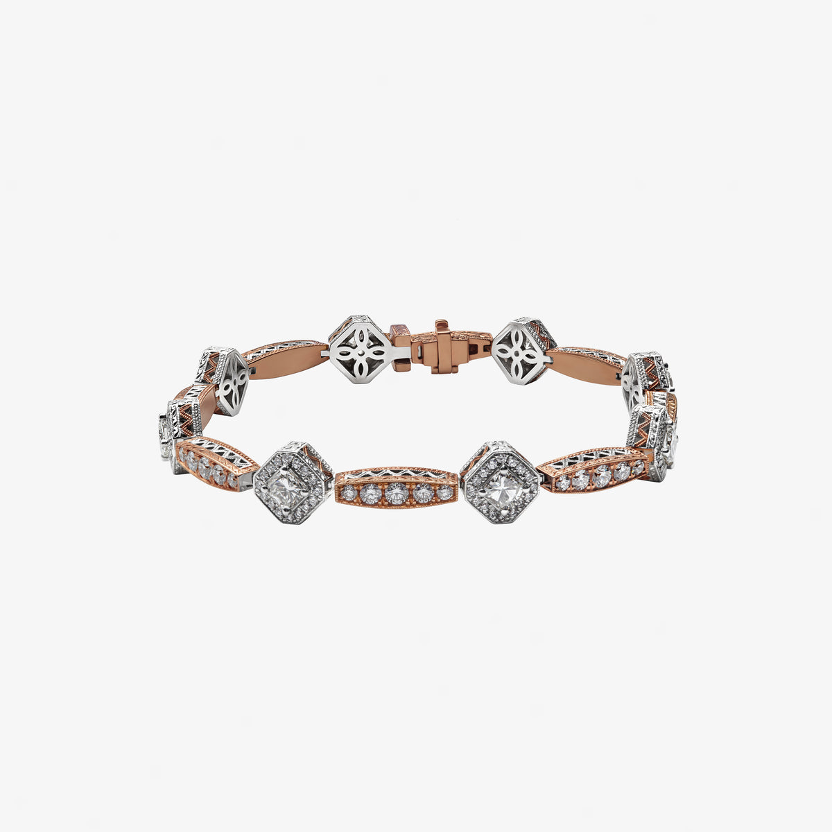Two-Tone Diamond Link Bracelet