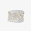 Yellow & White Diamond Openwork Cuff Bangle