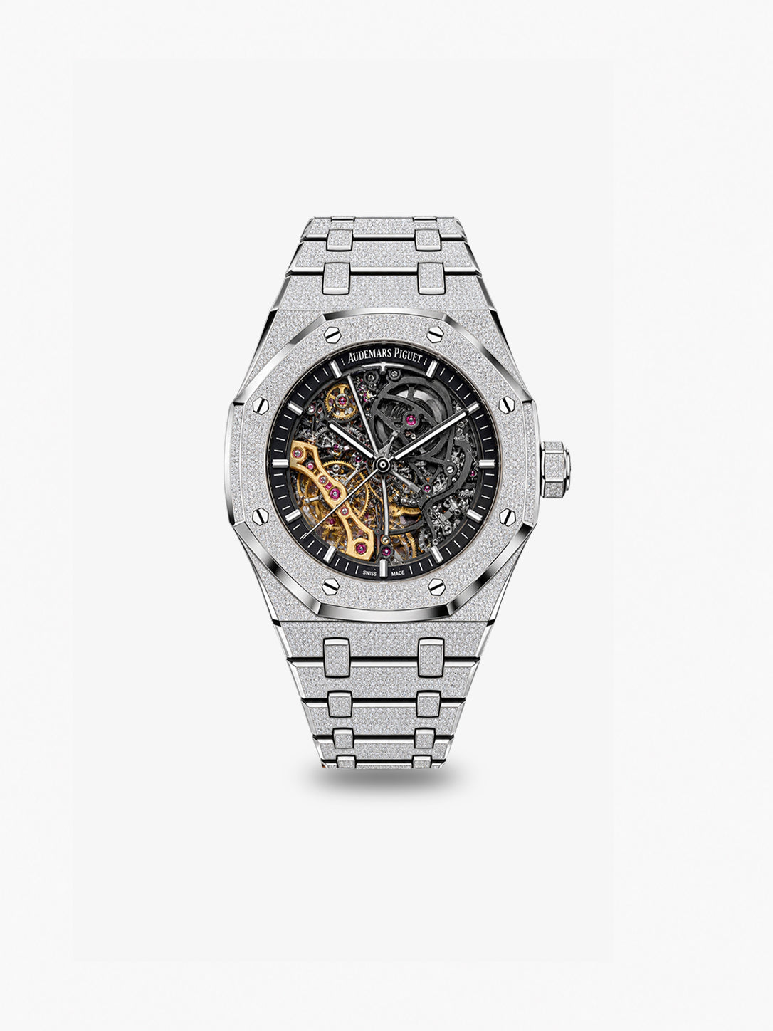 Peter Marco Audemars Piguet Royal Oak diamond-set white gold watch with openworked dial