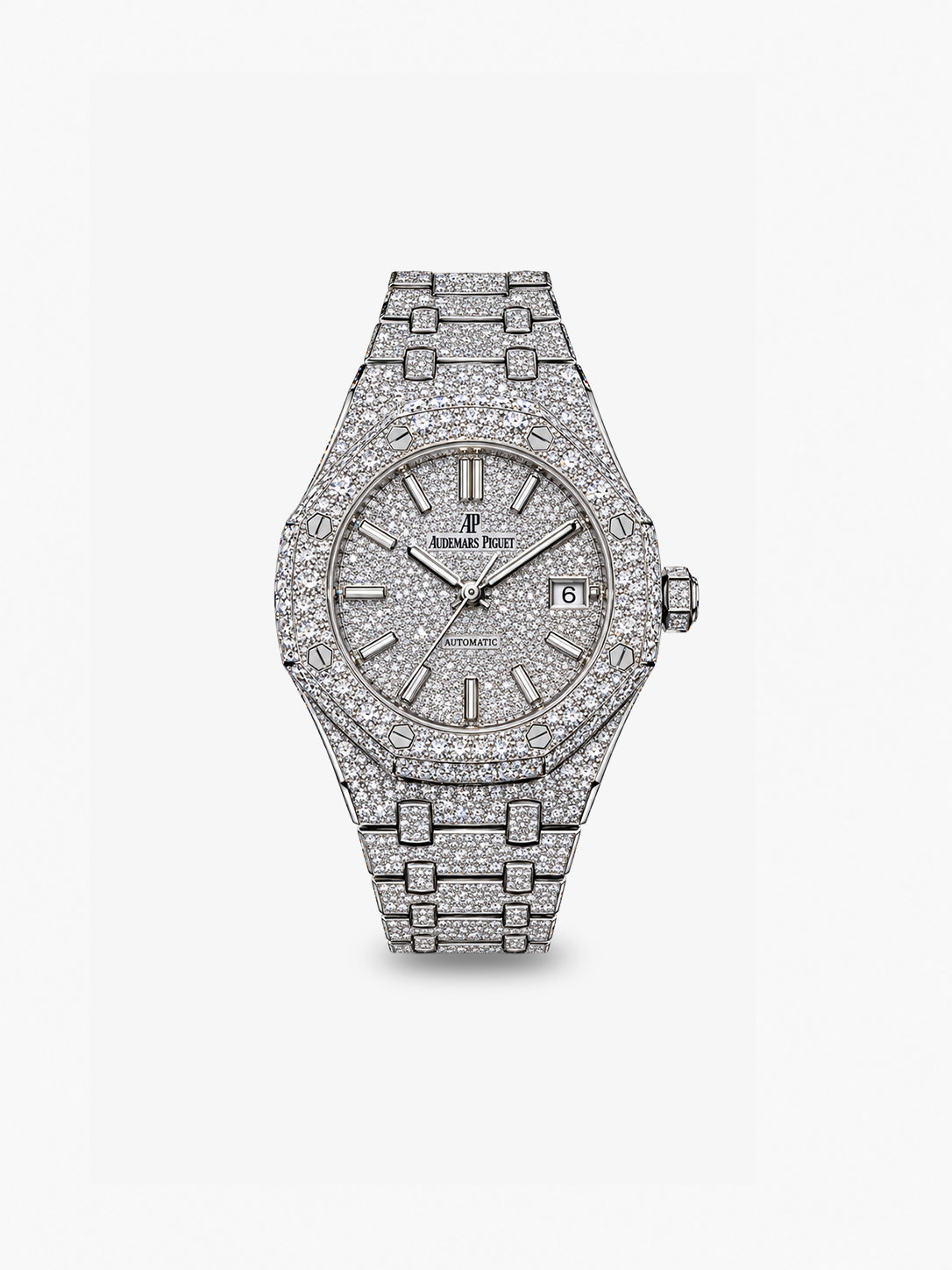 Peter Marco Audemars Piguet Royal Oak diamond-set white gold watch