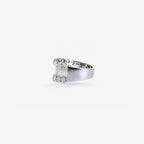Peter Marco baguette and round cut diamond band ring, side view