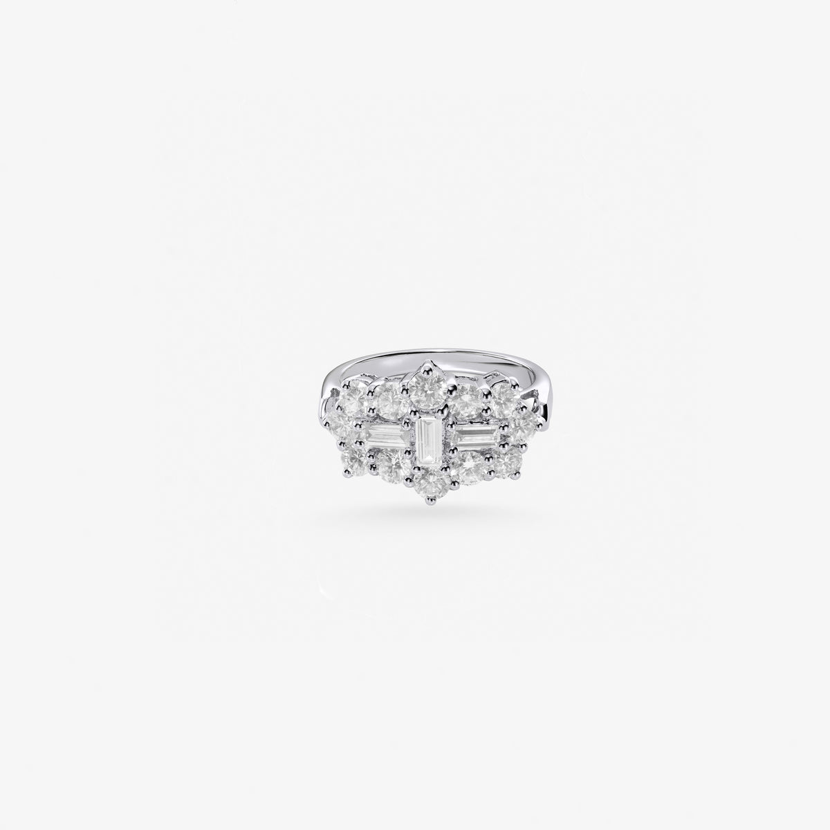 Peter Marco baguette and round cut diamond ring