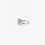 Peter Marco round cut and emerald cut diamond ring, side view