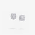 Peter Marco baguette and round cut diamond stud earrings