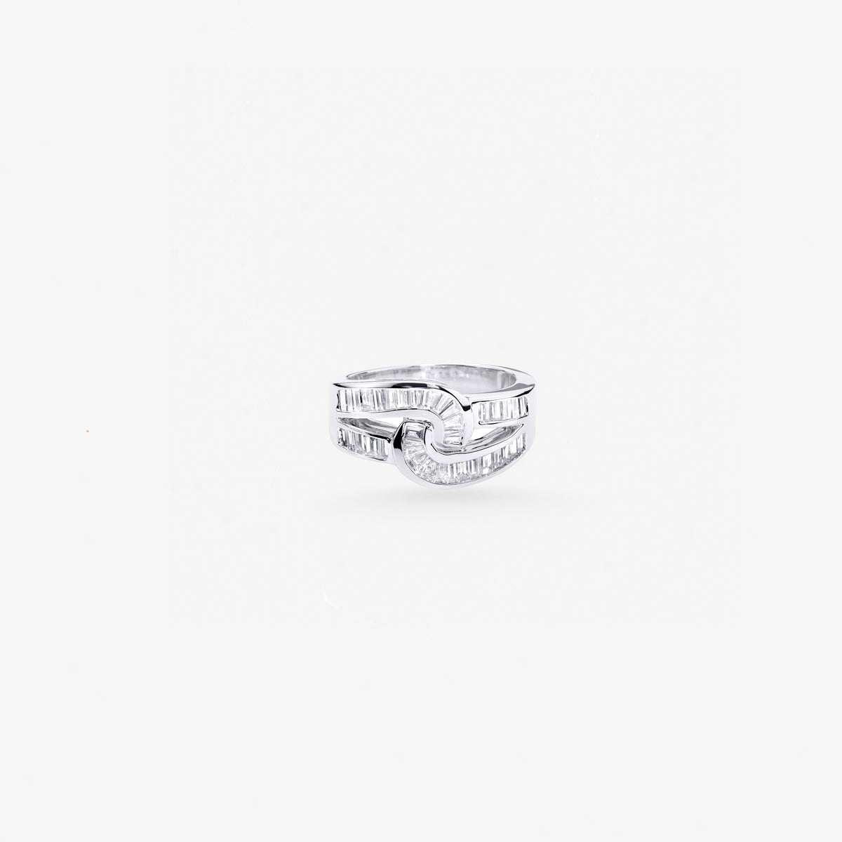 Peter Marco baguette cut diamond crossover ring