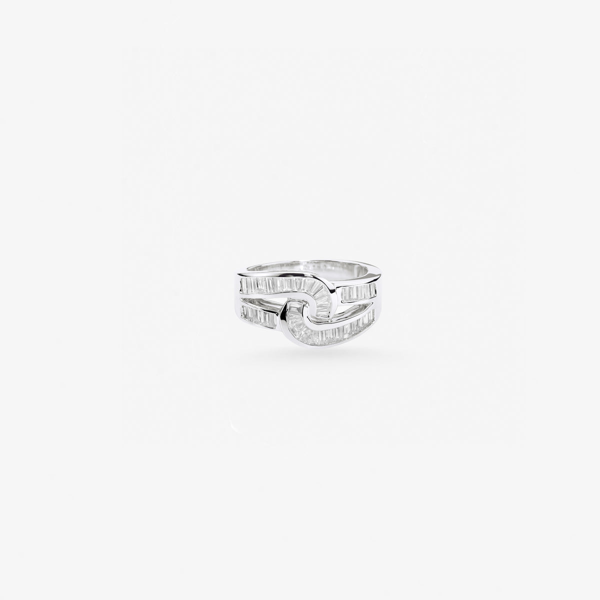 Peter Marco baguette cut diamond crossover ring