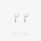 Peter Marco cushion cut and round cut diamond drop earrings, side view