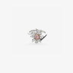 Peter Marco cushion cut pink diamond and marquise cut diamond floral ring