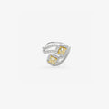 Peter Marco cushion cut yellow diamond and round cut diamond crossover ring