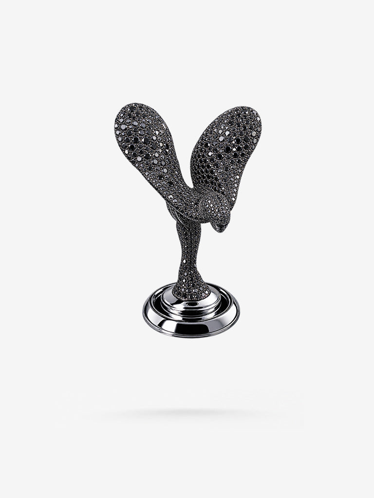 Peter Marco black diamond Rolls-Royce Spirit of Ecstasy pop-out emblem