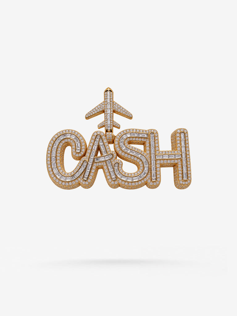 Peter Marco diamond Cash pendant with airplane design in yellow gold