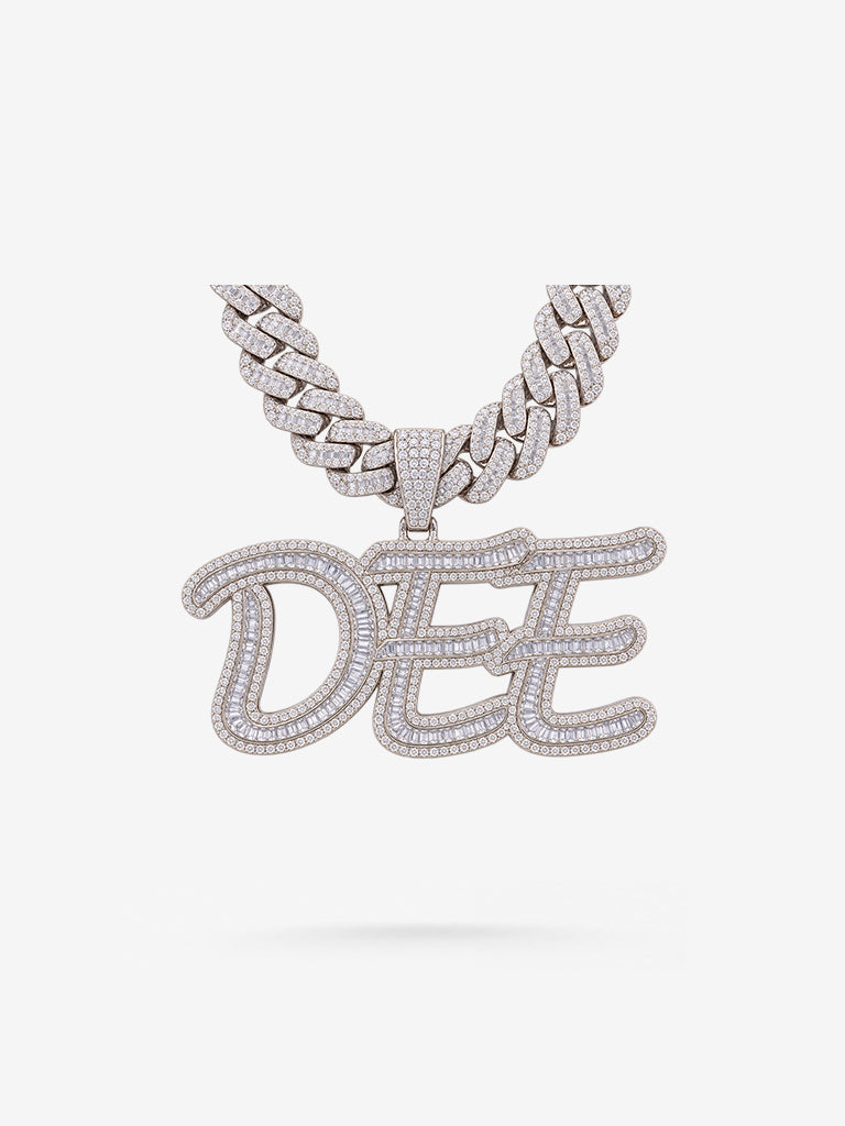 Peter Marco diamond DEE pendant with Cuban link chain