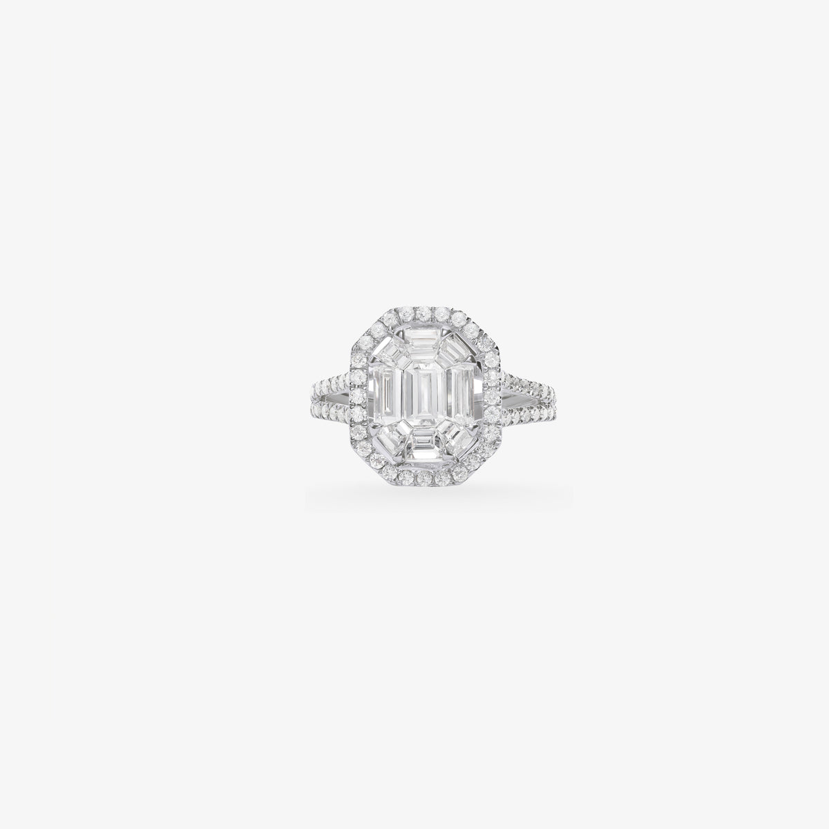 Peter Marco diamond halo ring in white gold