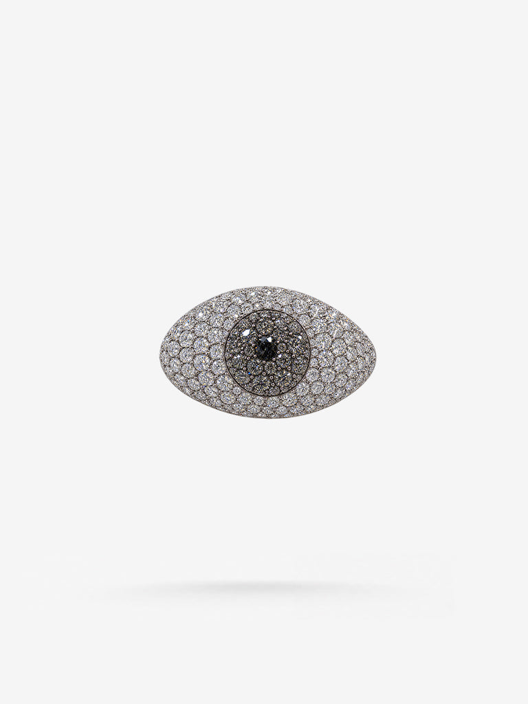 Peter Marco diamond prosthetic eye with black diamond iris