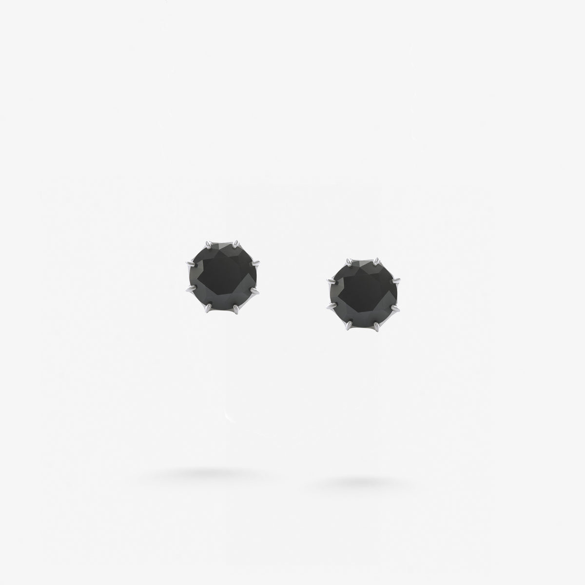 Peter Marco eight-prong round cut black diamond stud earrings