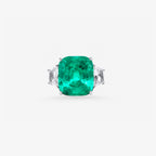 Peter Marco cushion-cut emerald and diamond ring