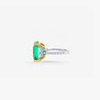 Peter Marco emerald-cut emerald and diamond ring, side view