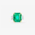 Peter Marco emerald-cut emerald and diamond ring
