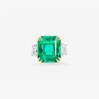 Peter Marco emerald-cut emerald and diamond ring