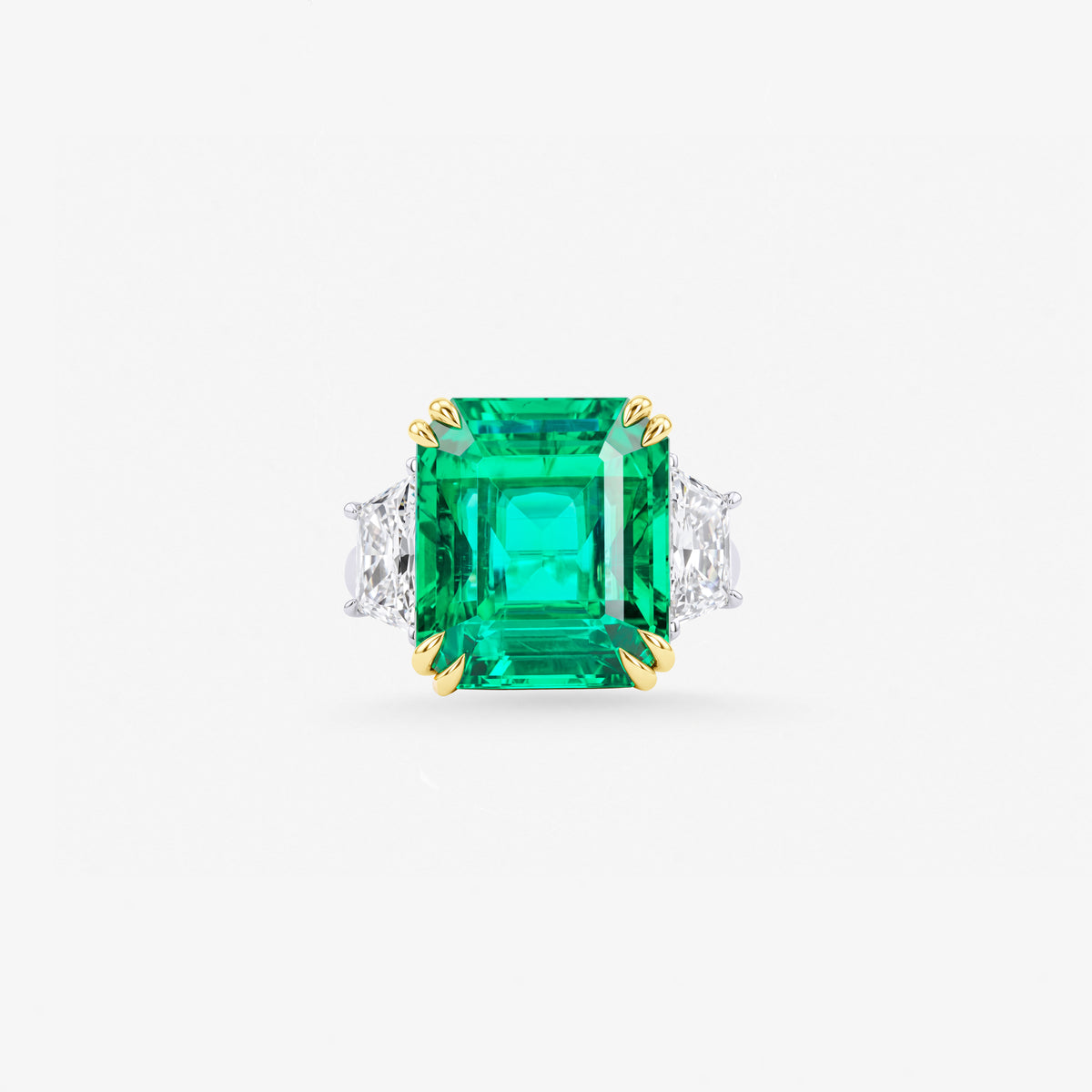 Peter Marco emerald-cut emerald and diamond ring