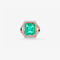 Peter Marco emerald and pink diamond halo ring