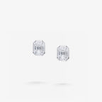 Peter Marco emerald cut and baguette cut diamond stud earrings