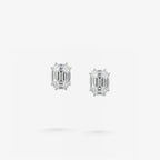Peter Marco emerald cut and baguette diamond stud earrings