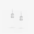Peter Marco emerald cut and round cut white diamond drop earrings