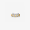Peter Marco emerald cut yellow diamond and round cut diamond band ring