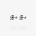 Peter Marco four-prong round cut diamond stud earrings, side view